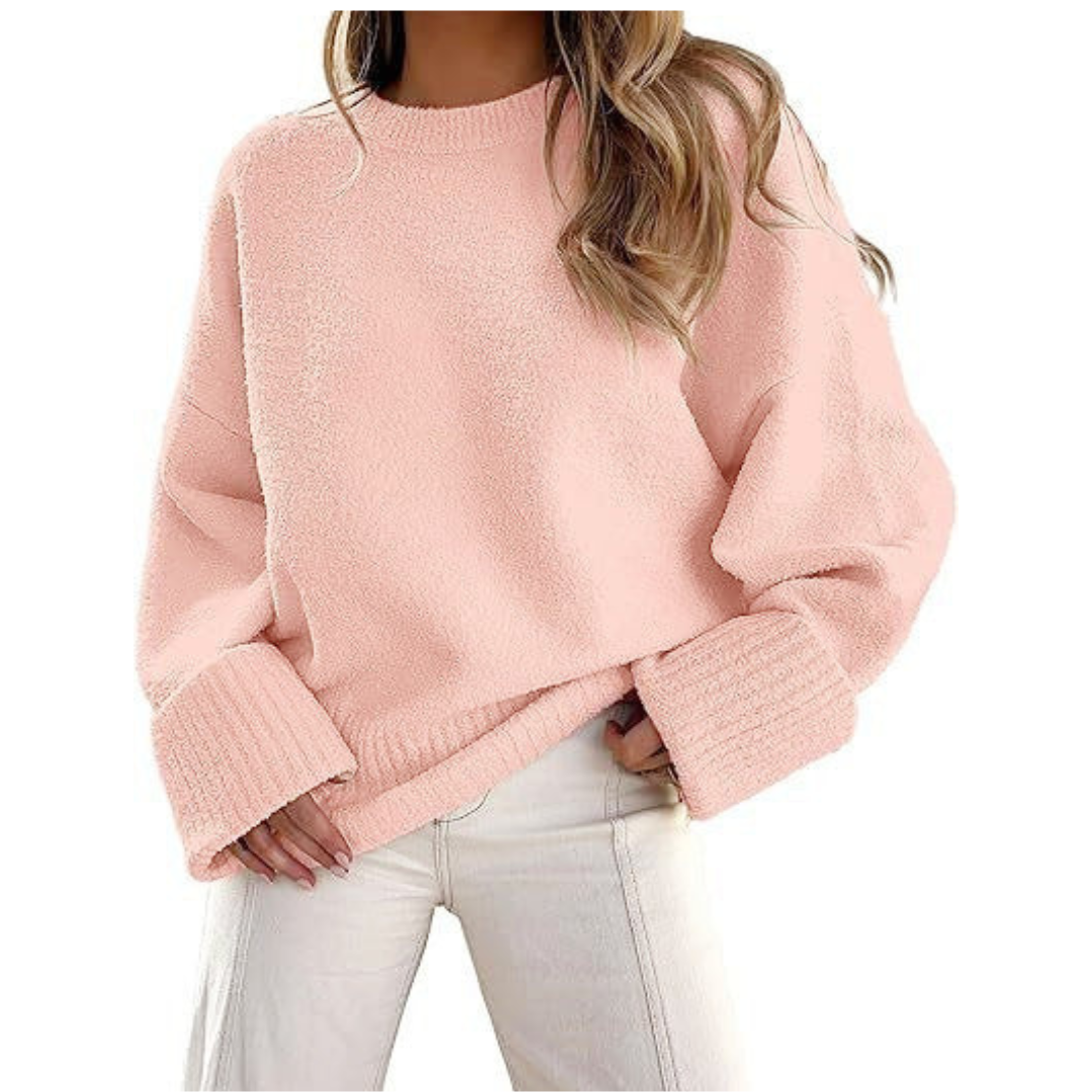 Haley - Cozy Oversized Fuzzy Knit Pullover Sweater