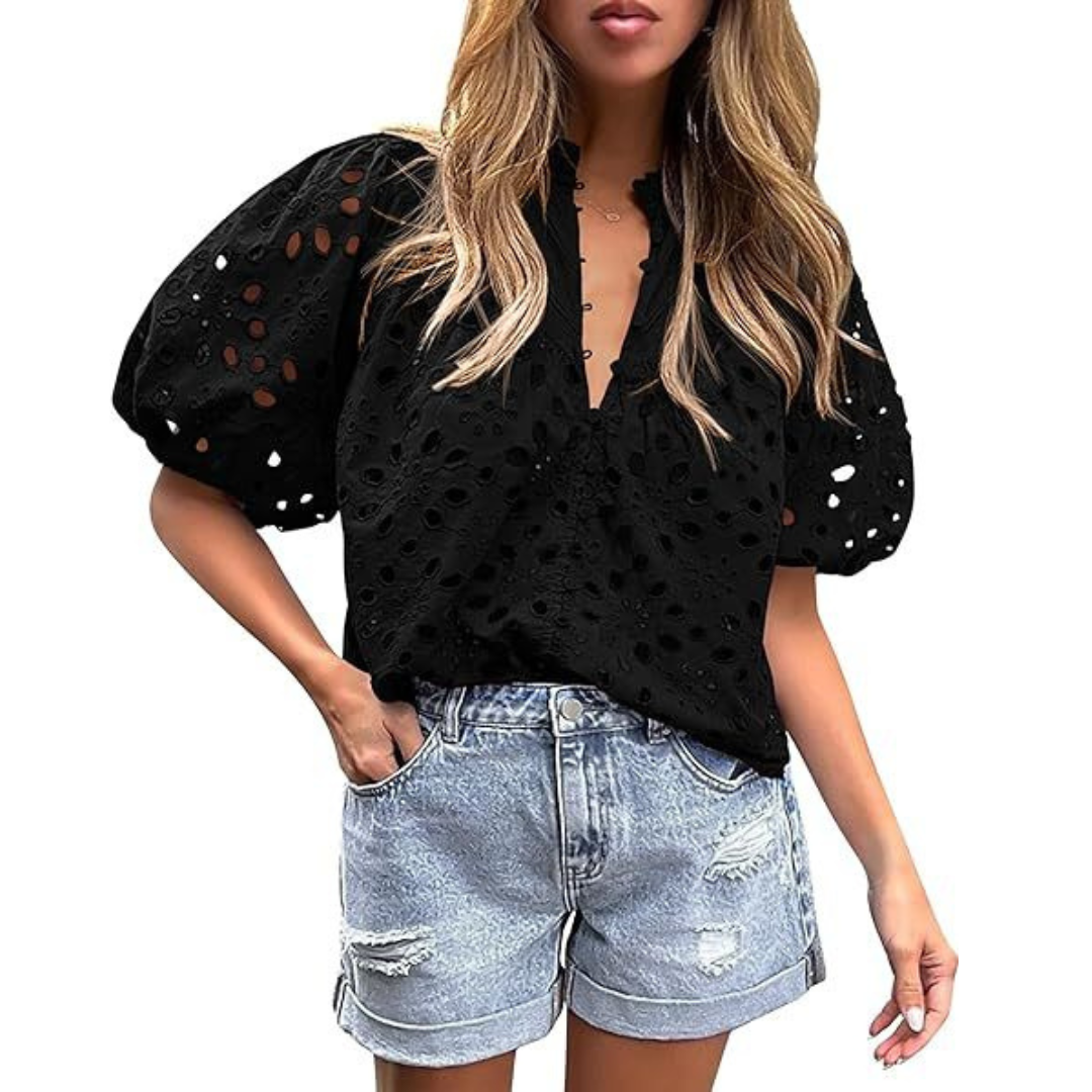 Mayumi – Elegant Chic Puff Sleeve Long Sleeve Top