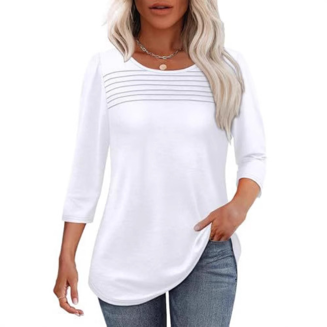 Tessara – Casual Pleated Front Spring Top