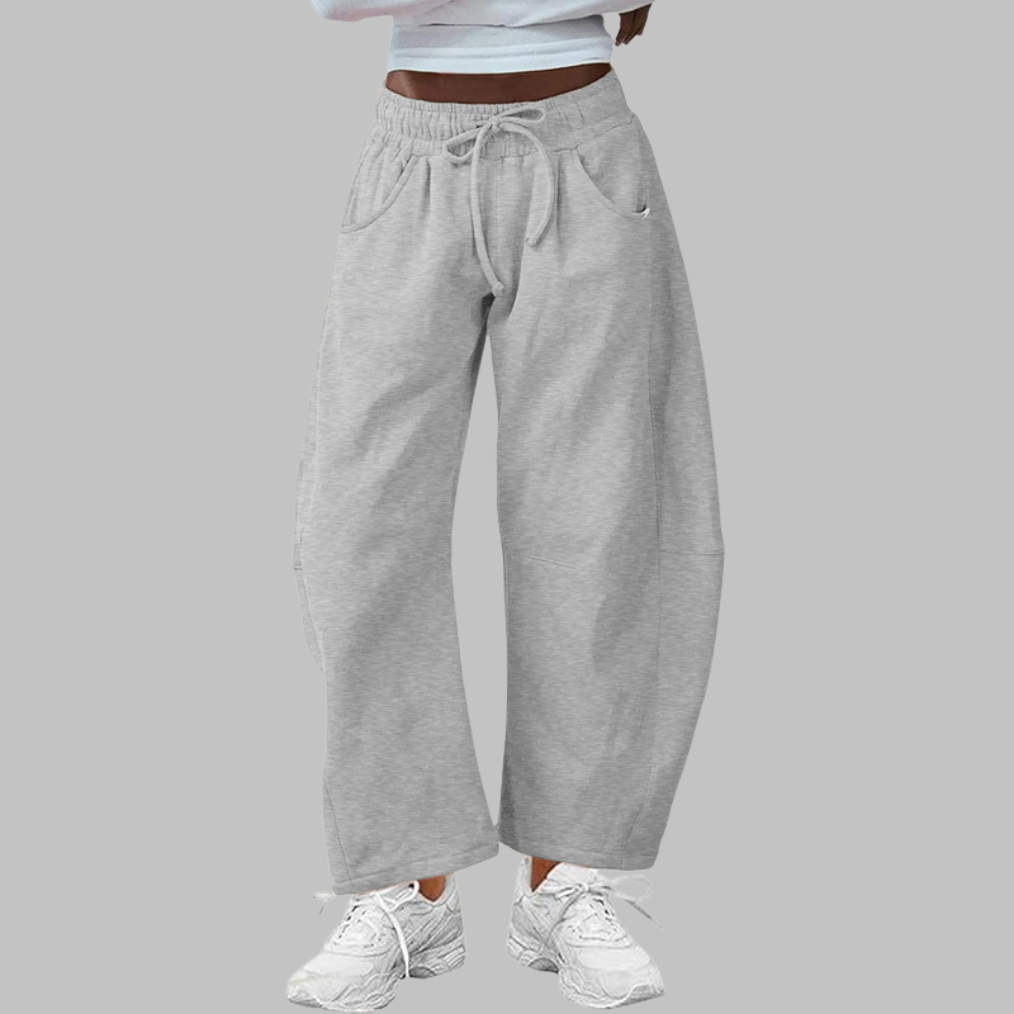 Digma - Casual Drawstring Barrel Leg Sweat Pants