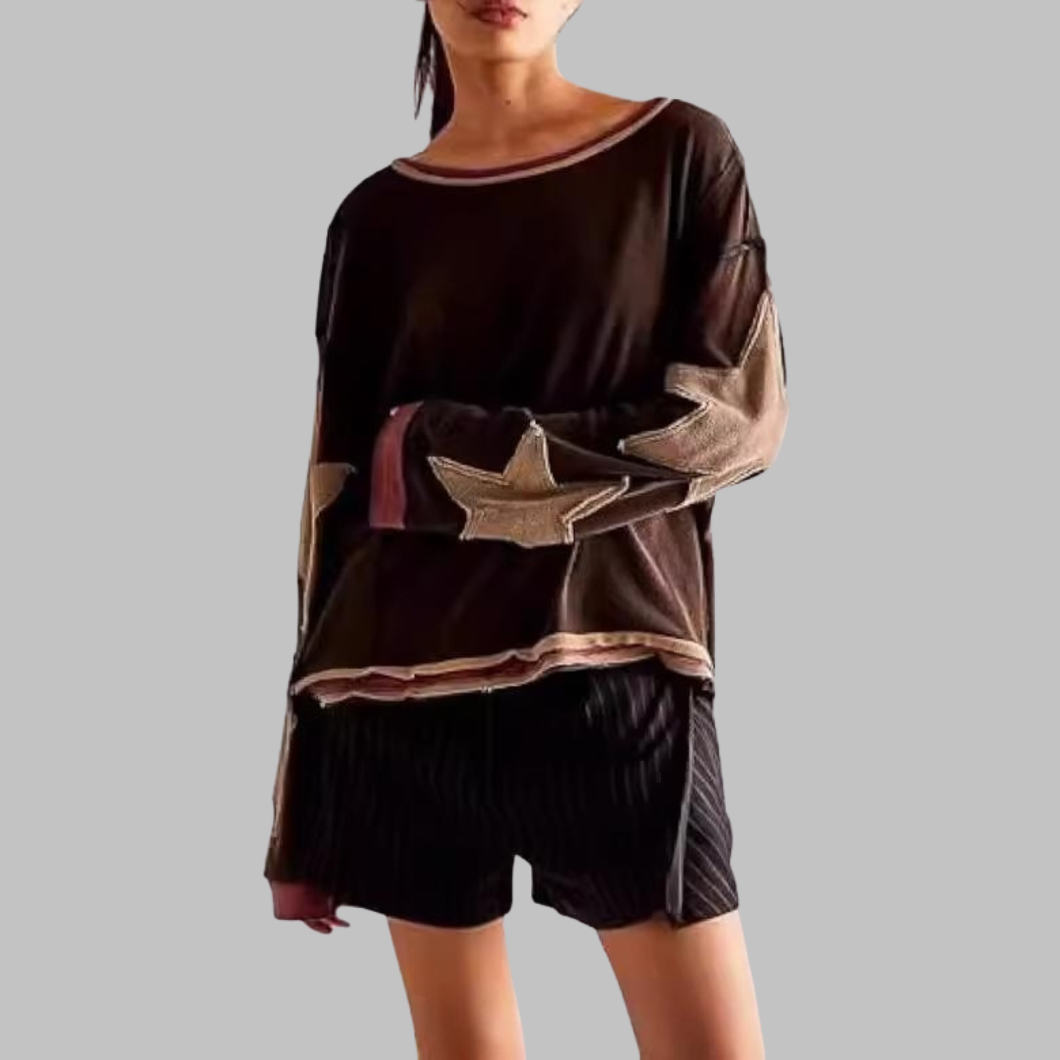 Petit - Casual Summer Loose Long-Sleeve Streetwear Top