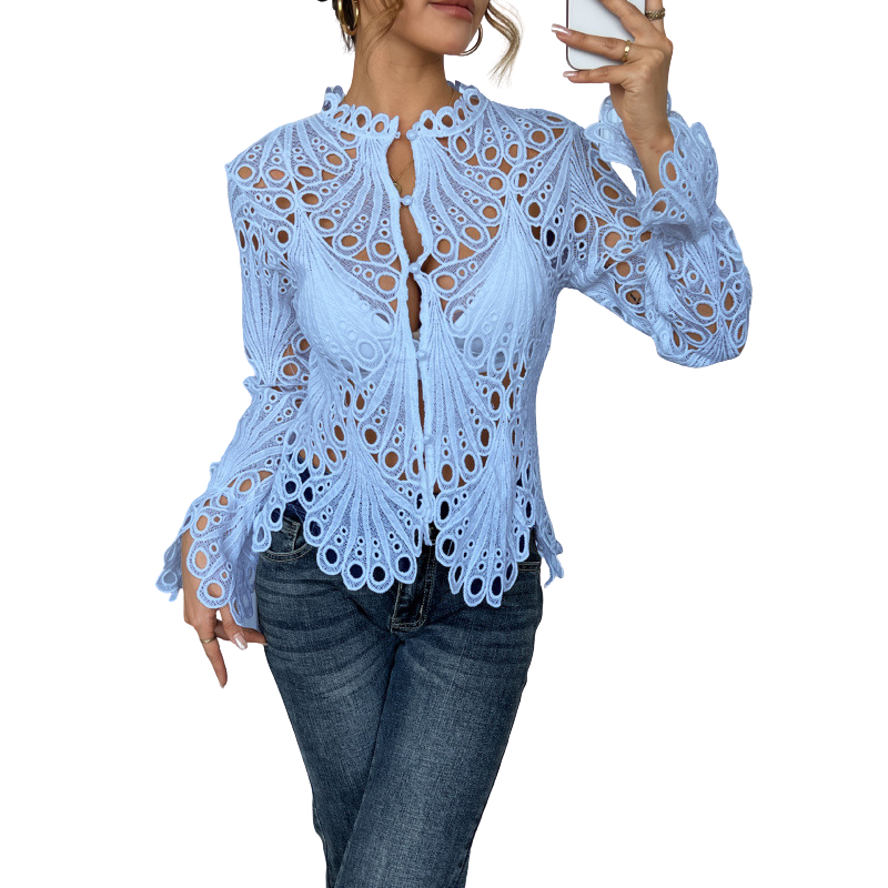 Naomi - Chic Flounce Sleeve Blouse