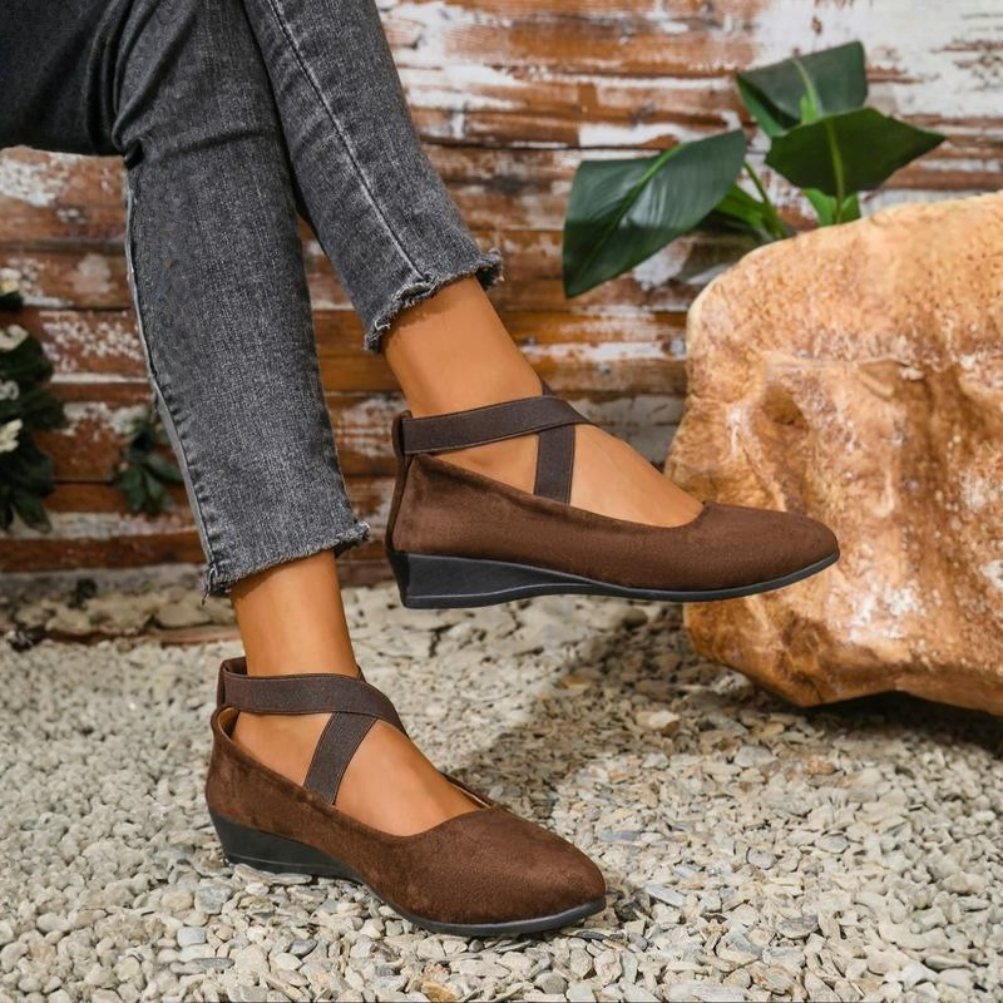 Aangel - Comfy Closed Wedge Slip-On Shoes