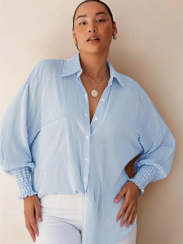 Ligaya – Flowy Plus Size Casual Button-Up Top