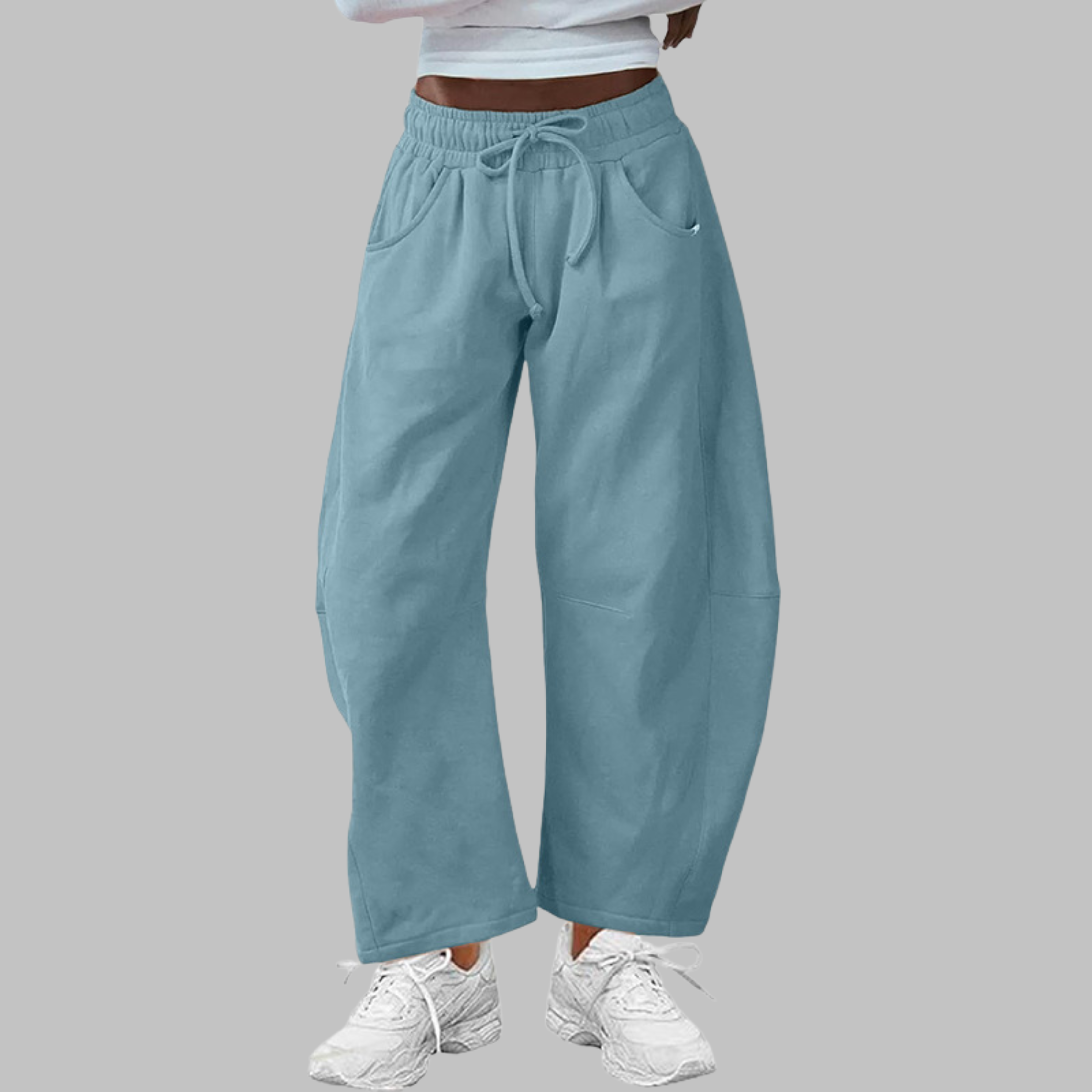 Digma - Casual Drawstring Barrel Leg Sweat Pants