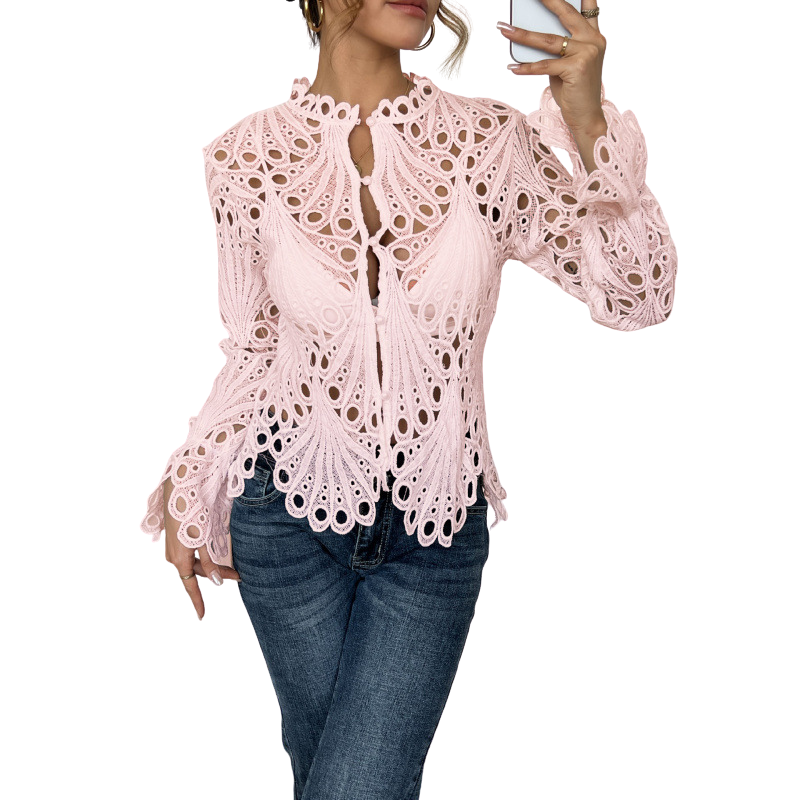 Naomi - Chic Flounce Sleeve Blouse