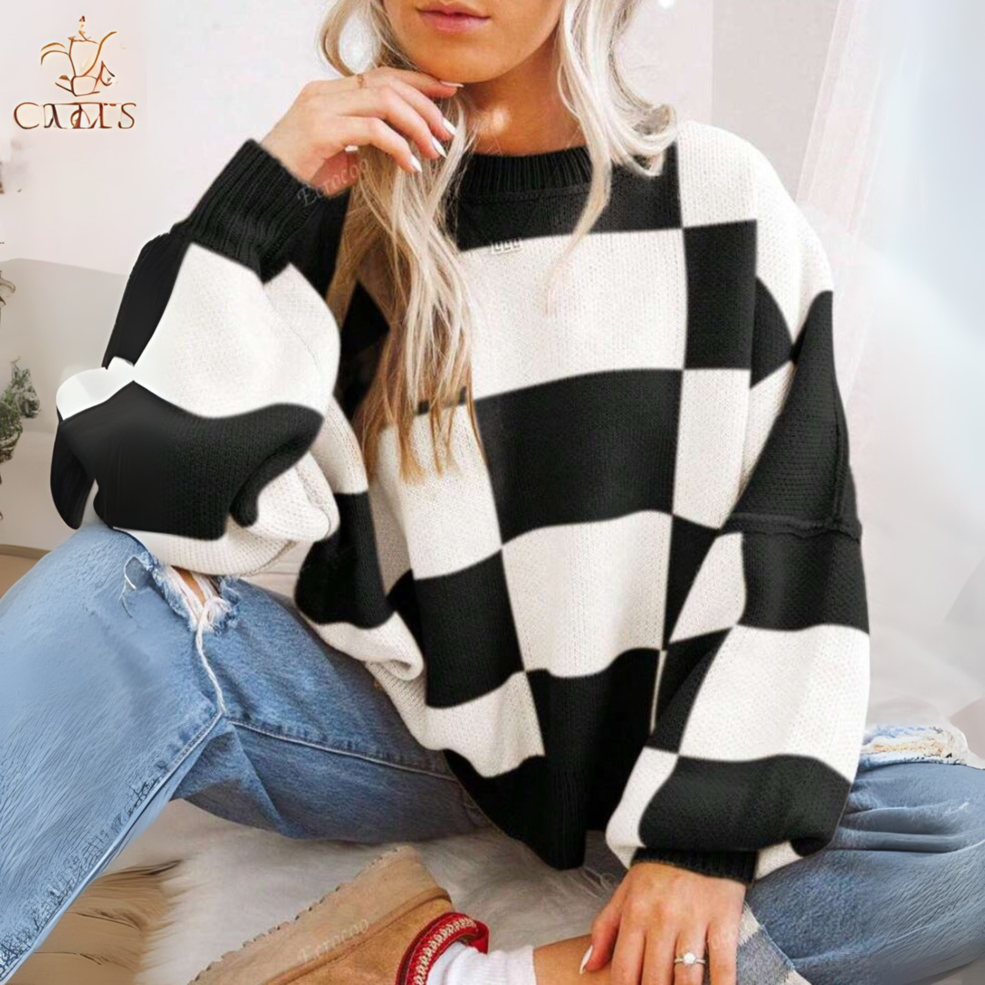 Pineda - Casual Long Sleeve Loose-Fit Sweater