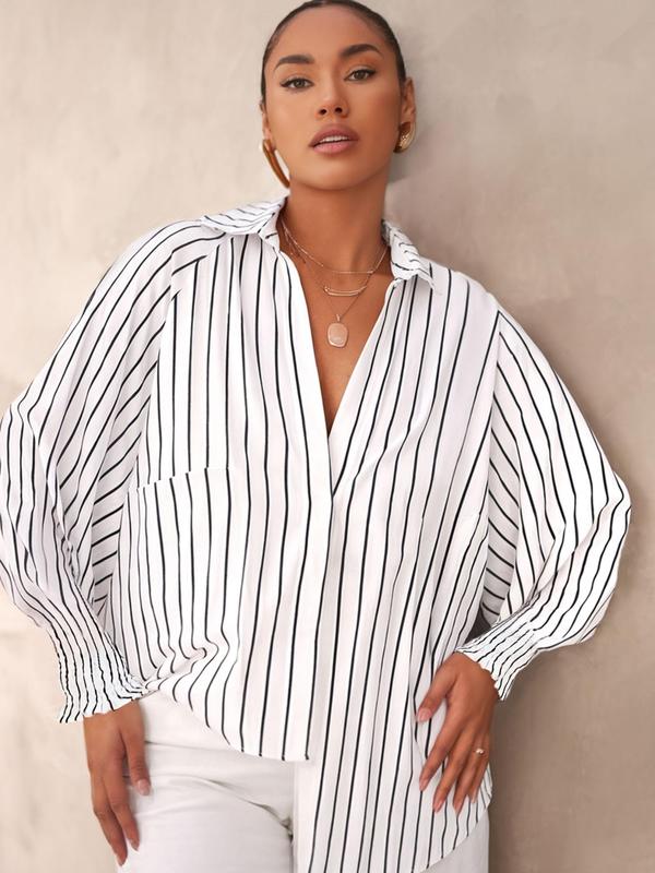 Ligaya – Flowy Plus Size Casual Button-Up Top
