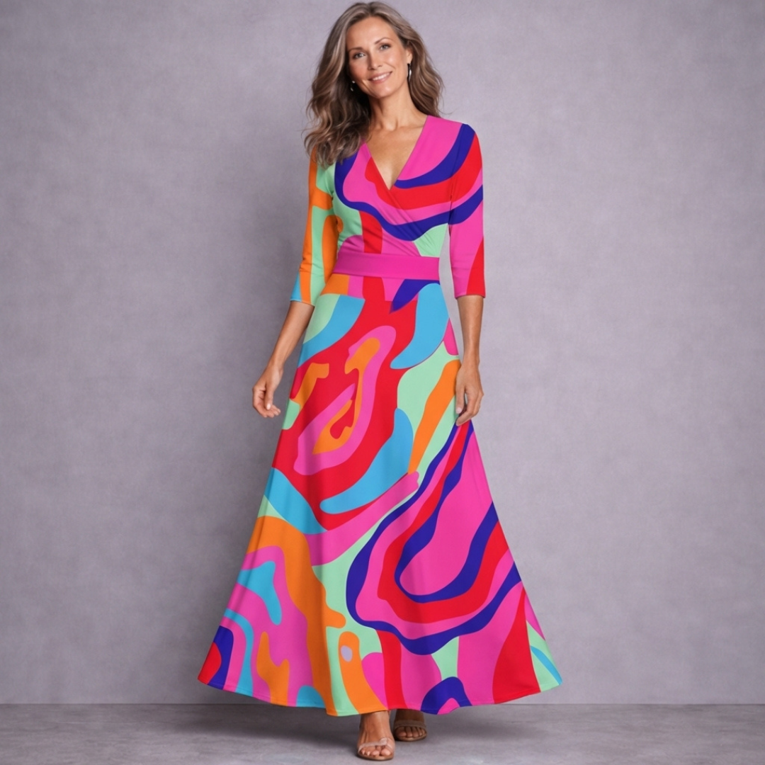 Eleanora - Elegant Maxi Dress with Floral Details