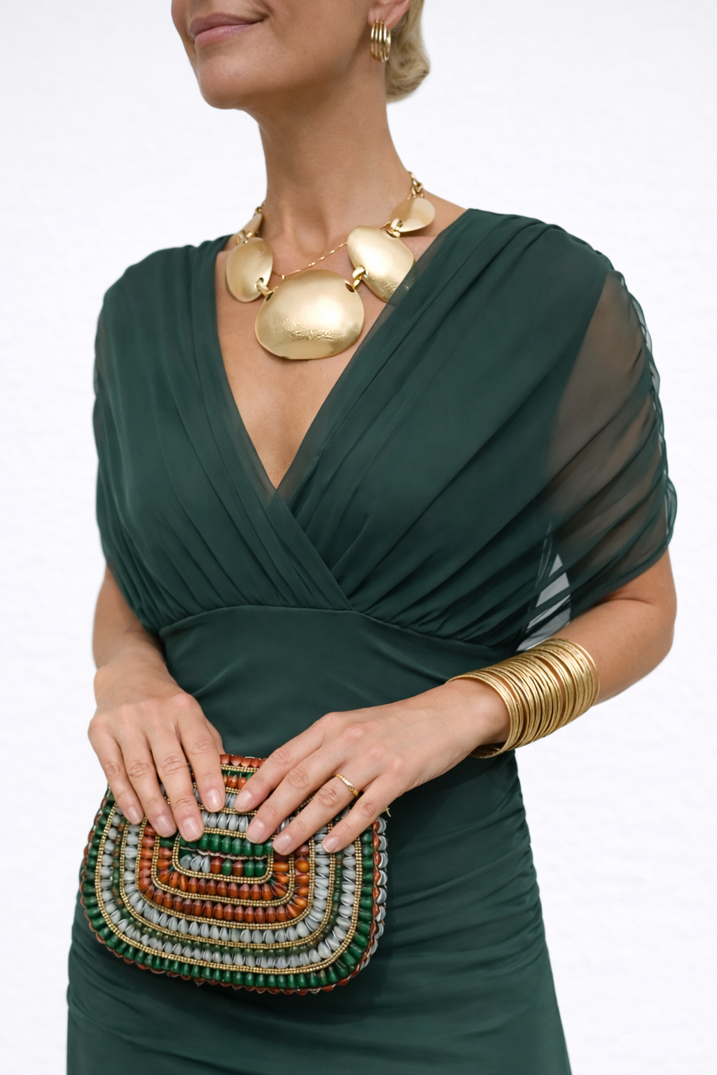 Arina - Long Floral V-neck Dress