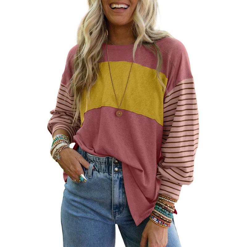 Perpetua - Casual Long-Sleeve Oversized Crew Neck Top