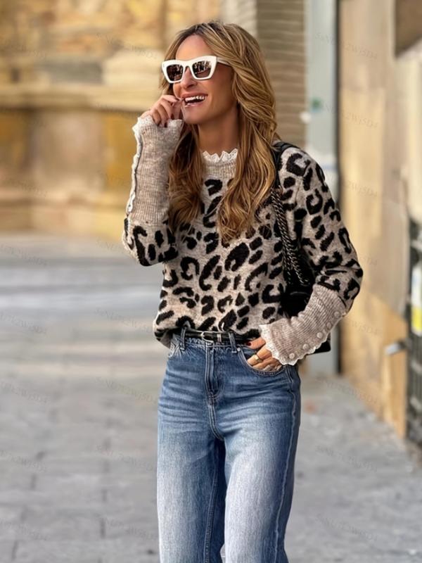 Audrey - Fashion Leopard Print Sweater Pullover for Cold Weather