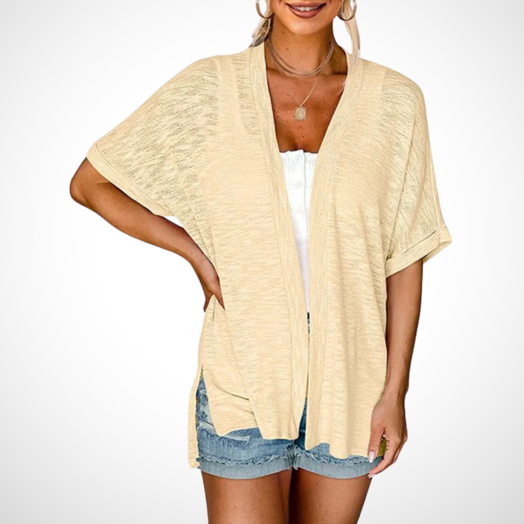Appoline - Stylish Flowy Short Sleeve Cardigan