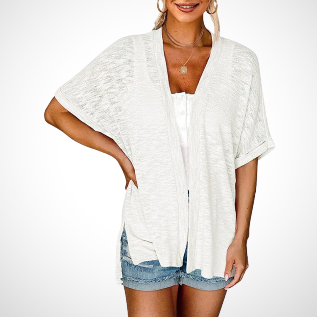 Appoline - Stylish Flowy Short Sleeve Cardigan