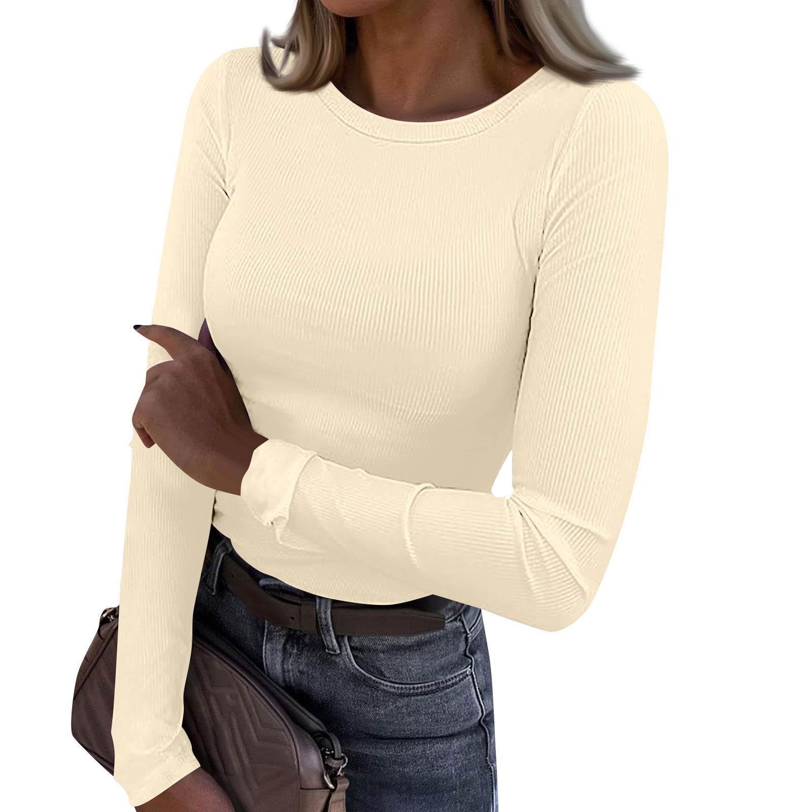 Resley - Casual Summer Crewneck Rib Fit Top