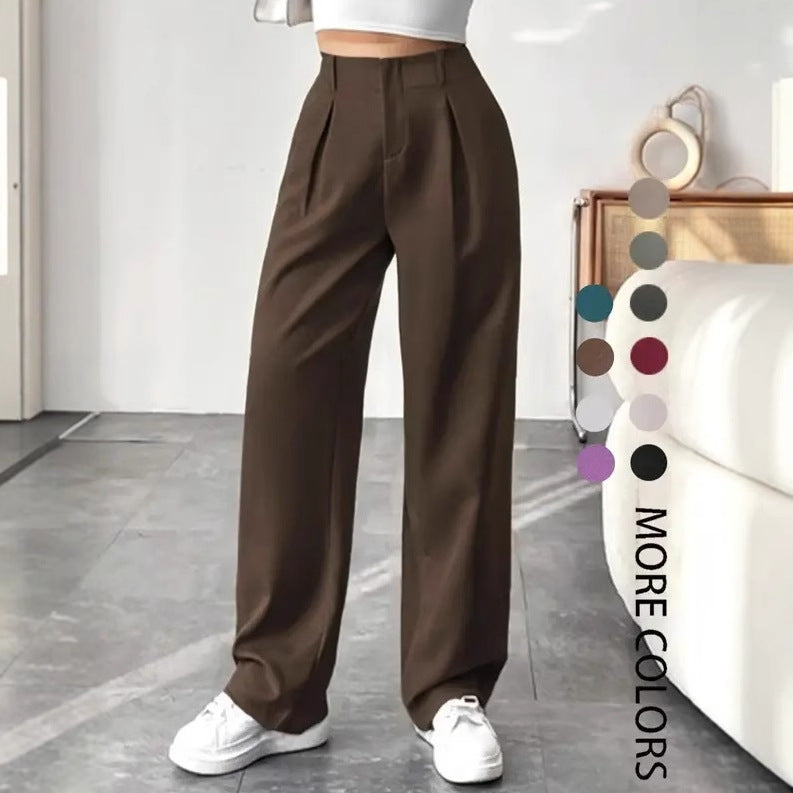 Turni - Casual High Waist Wide Leg Pants