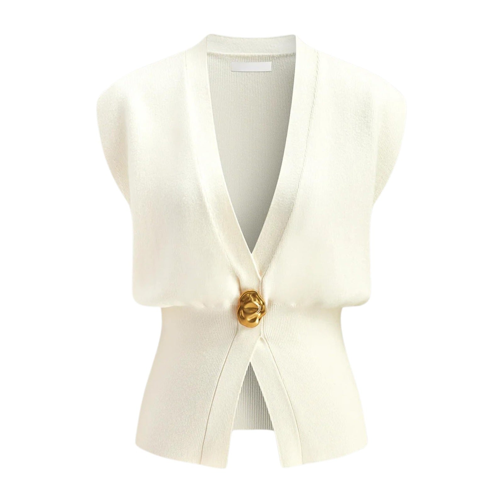 Daisy – Elegant V-Neck Button-Front Vest Top