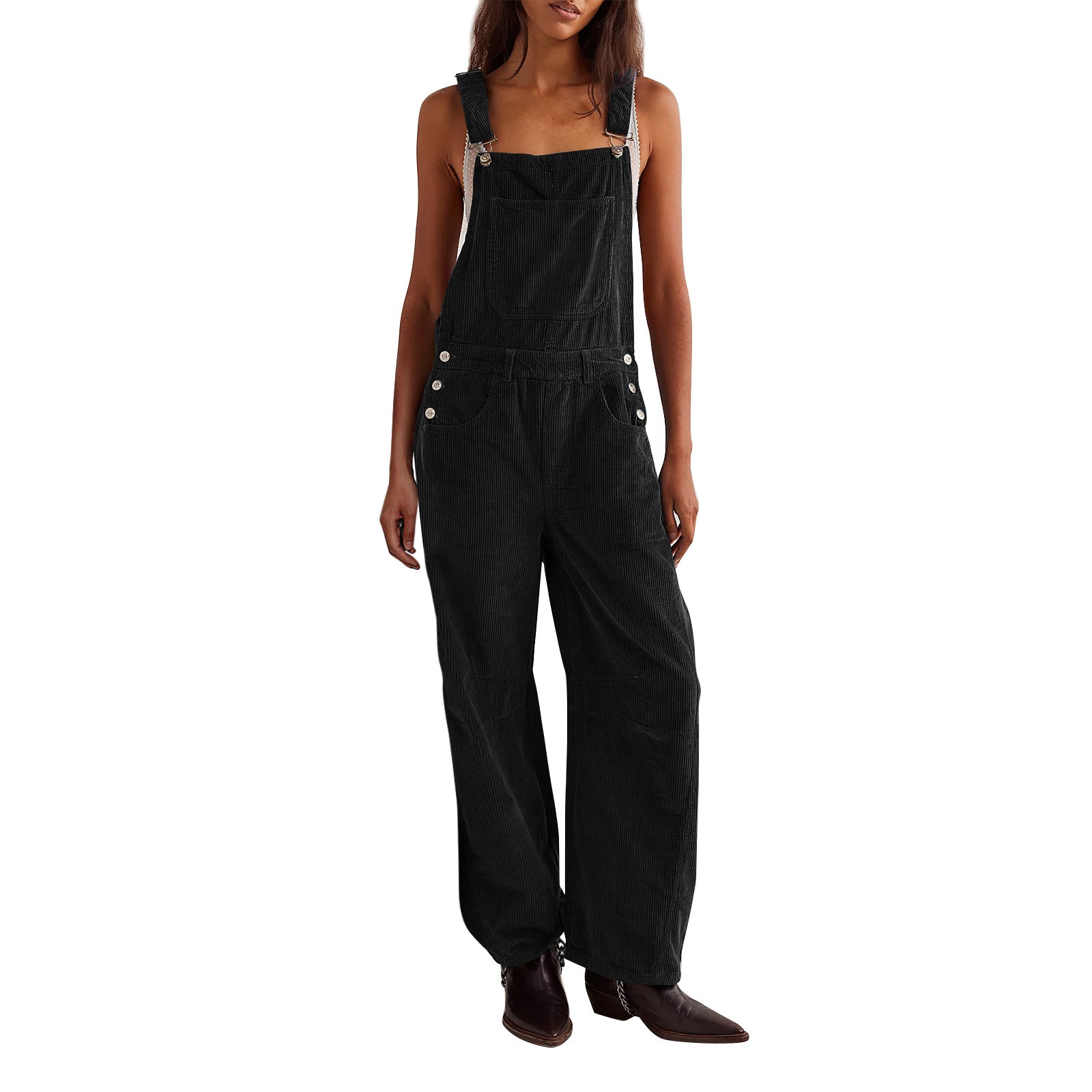 Paniz - Vintage Overalls Wide-Leg Adjustable Jumpsuit
