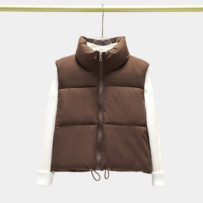 Zara - Casual Stand Collar Cropped Zip Coat for Cold Weather