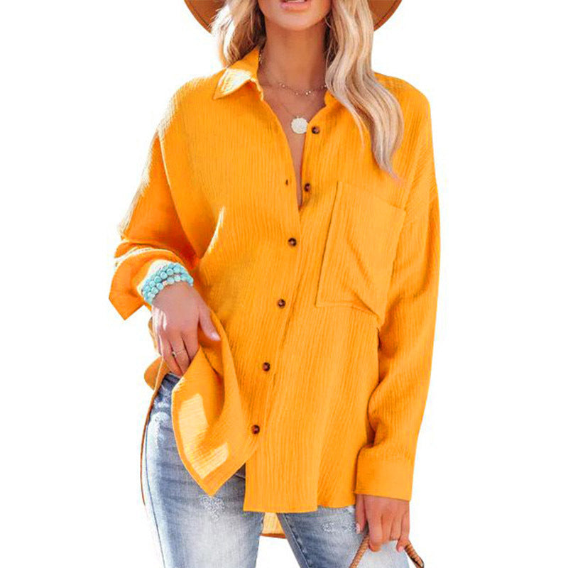 Wolly - Casual Button Down Long Sleeve Blouse