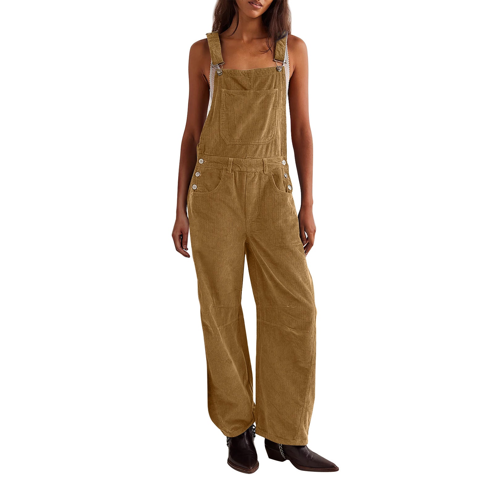 Paniz - Vintage Overalls Wide-Leg Adjustable Jumpsuit
