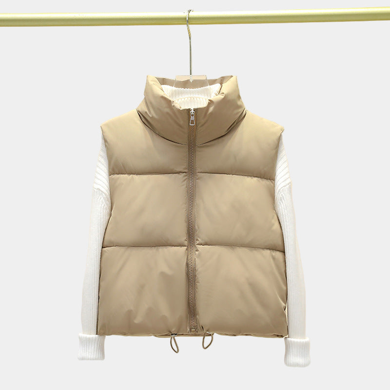 Zara - Casual Stand Collar Cropped Zip Coat for Cold Weather