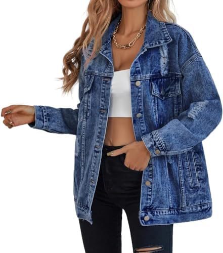 Amiyah - Casual Ripped Fringe Jean Jacket with Pockets for Everyday Style