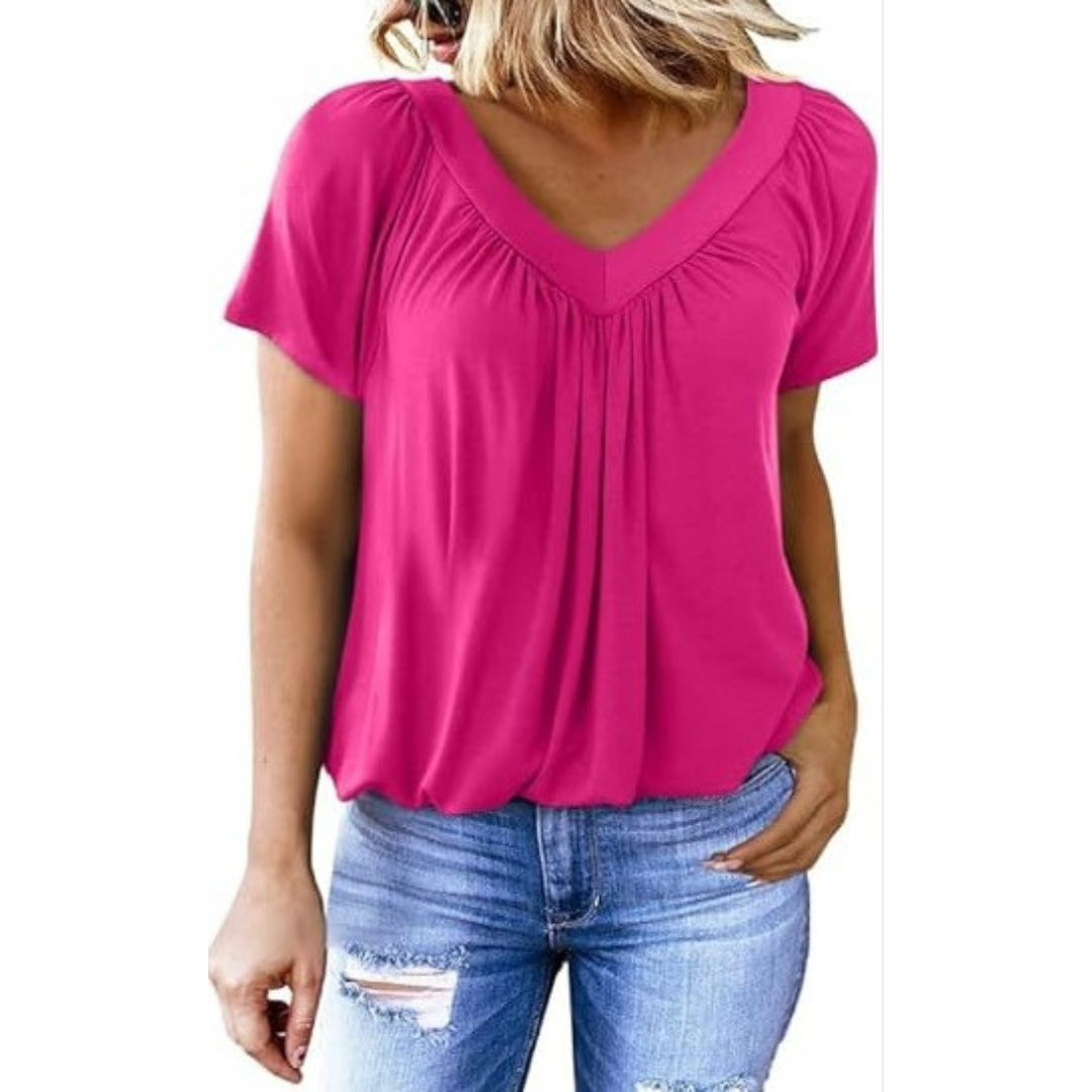Kathleen - Casual V-Neck Top
