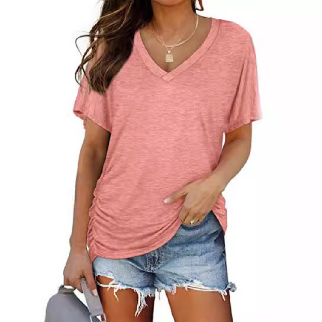 Eiley- Classic V-Neck Loose Fit Shirt