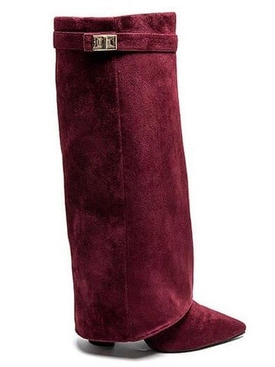 Raven - Burgundy Suede Boots
