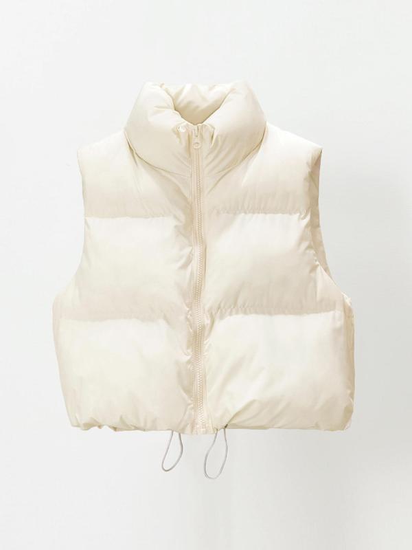 Zara - Casual Stand Collar Cropped Zip Coat for Cold Weather