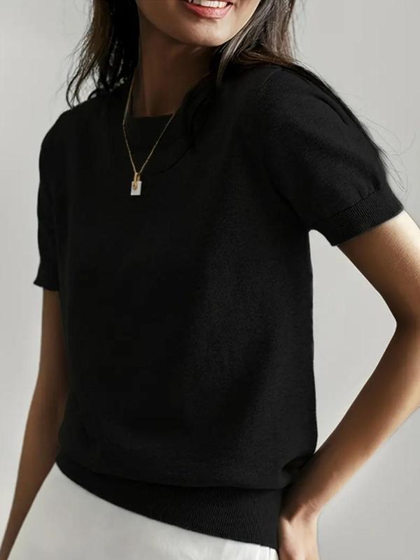 Ciela – Lightweight Short Sleeve Crewneck Pullover Top