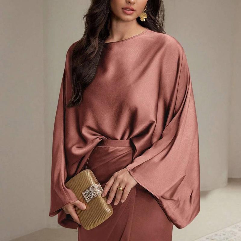 Stella - Loose Shirt & Lace-up Skirt Suit for Elegant Daily Wear