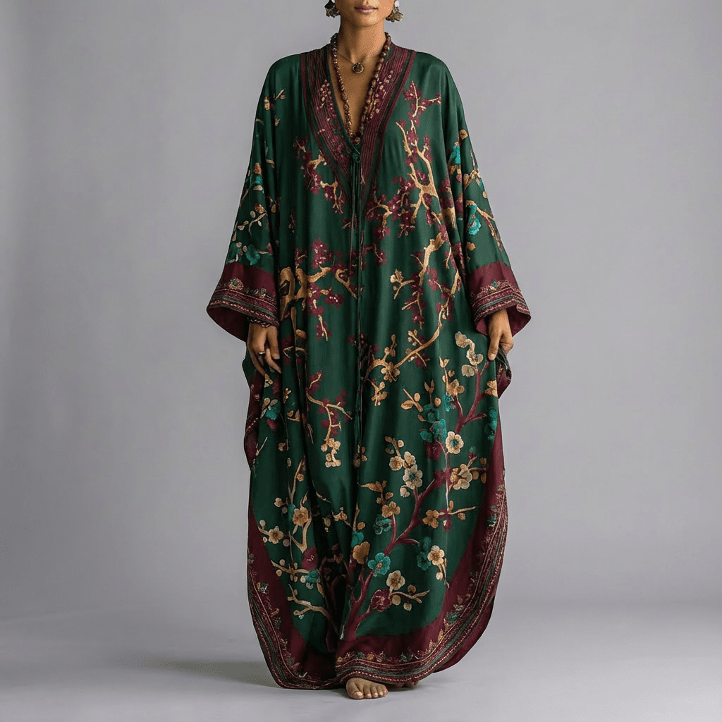 Alaya - Japanese Plum Blossom Maxi Dress