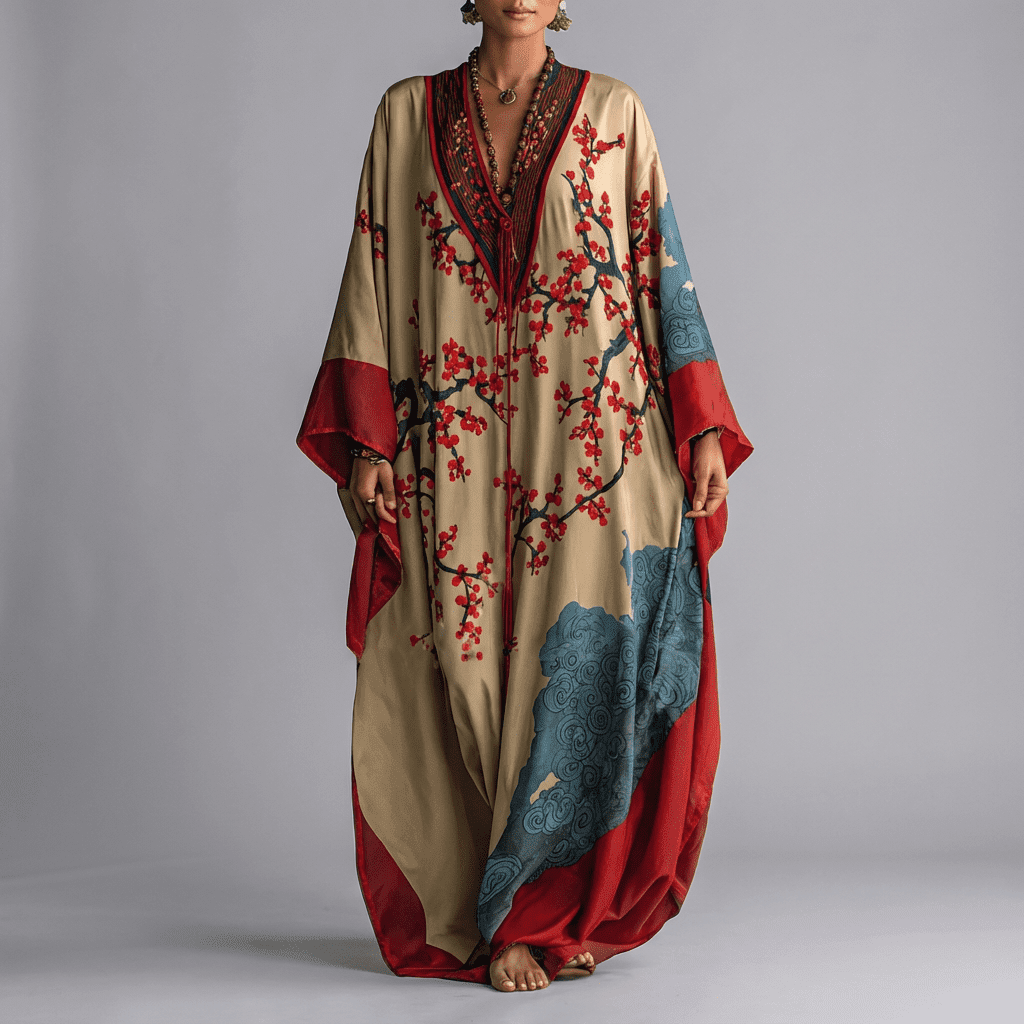 Alaya - Japanese Plum Blossom Maxi Dress